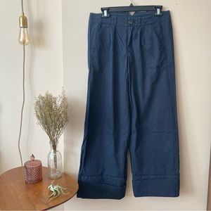 Free People Marina Trouser Pants in Black Poplin Wide Leg